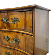 Heritage Inlaid Kingwood Three Drawer Serpentine Commode Chest
