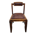 Heritage Antique Style Leather & Distressed Wood Chair
