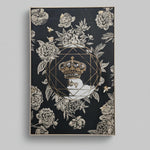 Regal Botanical Black and Gold Canvas Framed Statement Wall Frame