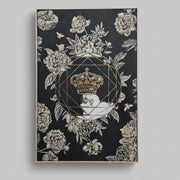 Regal Botanical Black and Gold Canvas Framed Statement Wall Frame