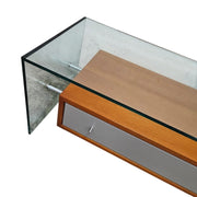 Giorgetti Designer Pre-Loved Glass and Wood Coffee Table