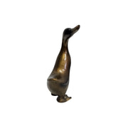 Striking Metallic Bronze Glazed Ceramic Duck Figurine