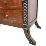 Regal Empire Style Inlaid Walnut Bedside Chest