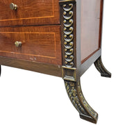 Regal Empire Style Inlaid Walnut Bedside Chest