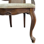 Extravagant French Provincial Extendable Wooden Dining Table and Rattan Chair Set