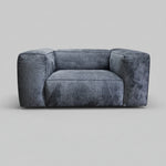 Chattels & More Retro Style Charcoal Textured Fabric Loveseat Sofa