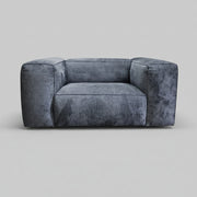 Chattels & More Retro Style Charcoal Textured Fabric Loveseat Sofa