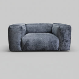 Chattels & More Retro Style Charcoal Textured Fabric Loveseat Sofa