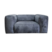 Chattels & More Retro Style Charcoal Textured Fabric Loveseat Sofa