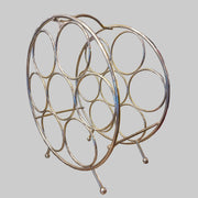 Geometric Chrome Wire Round Tabletop Wine Rack
