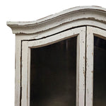 French Provincial Shabby Chic Distressed White Display Cabinet