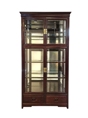Traditional Dark Wood Display Cabinet