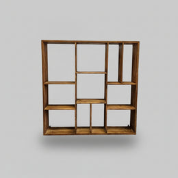 Marina Home Rustic Style Square Multi Compartment Wooden Wall Unit Shelf