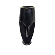 Artisan Matt Black Ceramic Abstract Face Silhouette Vase