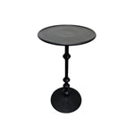 Sculptural Matte Black Metal Pedestal Side Table