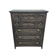 Rustic Slate Gray Tallboy Chest of Five Drawers