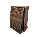 Artisanal Hand-Painted Wooden 10-Drawer Apothecary Jewellery Chest