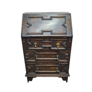 20th Century Oak Bureau with Geometric Moulding