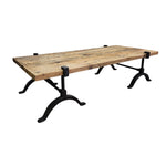 Rustic Industrial Reclaimed Wood Coffee Table with Cast Iron Legs