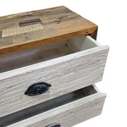 Rustic Industrial Two-Drawer Reclaimed Wood Nightstand