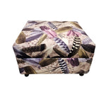 Chippendale Style Feather Printed Velvet Rectangular Ottoman