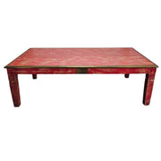Hand-Finished Distressed Crimson Dining Table by Lucky Furniture