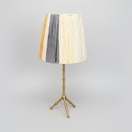 Chic Bamboo-Inspired Gilded Tripod Table Lamp