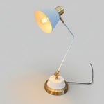 BUBBLESQUARE Mid-Century Modern Style White and Brass Adjustable Table Lamp