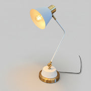 BUBBLESQUARE Mid-Century Modern Style White and Brass Adjustable Table Lamp