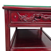 Chinese Dragon-Carved Rosewood Side Table