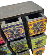 Heritage Hand Painted Multi Colour 9 Drawer Mini Spice Chest