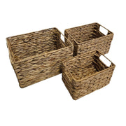 Chunky Woven Natural Fibre Square Nesting Baskets Set of 3