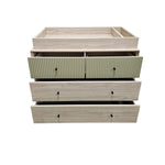 Coxley Mid-Century Style Fluted Green and Ash Nursery Dresser
