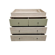 Coxley Mid-Century Style Fluted Green and Ash Nursery Dresser