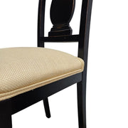Classic Onyx Vase-Back Dining Chair with Sand Upholstery