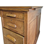 Mid-Century Double Pedestal Solid Oak Executive Desk