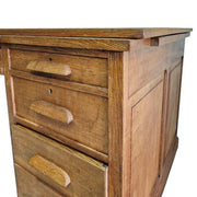 Mid-Century Double Pedestal Solid Oak Executive Desk