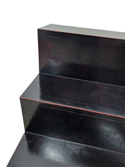 Vintage Japanese-Style Black and Red Step Cabinet