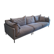 Contemporary Grey Fabric Three-Seater Sofa