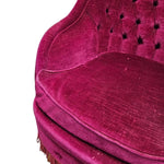Napoleon III Style Tufted Plum Velvet Toad Armchair