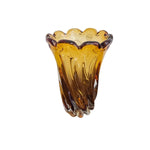 Home Centre Sculptural Amber Swirl Glass Fluted Vase