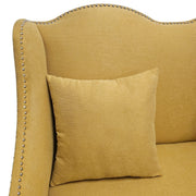 Radiant Mustard Yellow Wingback Settee