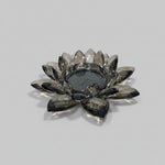 Faceted Smoked Brown Glass Lotus Flower Tealight Candle Holder