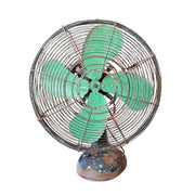 Vintage Table Fan, Black and Green