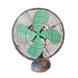 Vintage Table Fan, Black and Green
