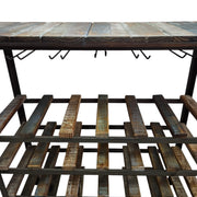 Industrial Rustic Reclaimed Wood Wine Rack & Bar Console