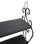 Wrought Iron Three-Tier Scrollwork Display Shelf