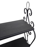 Wrought Iron Three-Tier Scrollwork Display Shelf