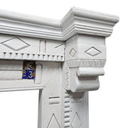 Heritage Carved Solid Wood Whitewashed Tall Bookcase
