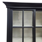 Ethan Allen Midnight Black Glass-Front Library Cabinet